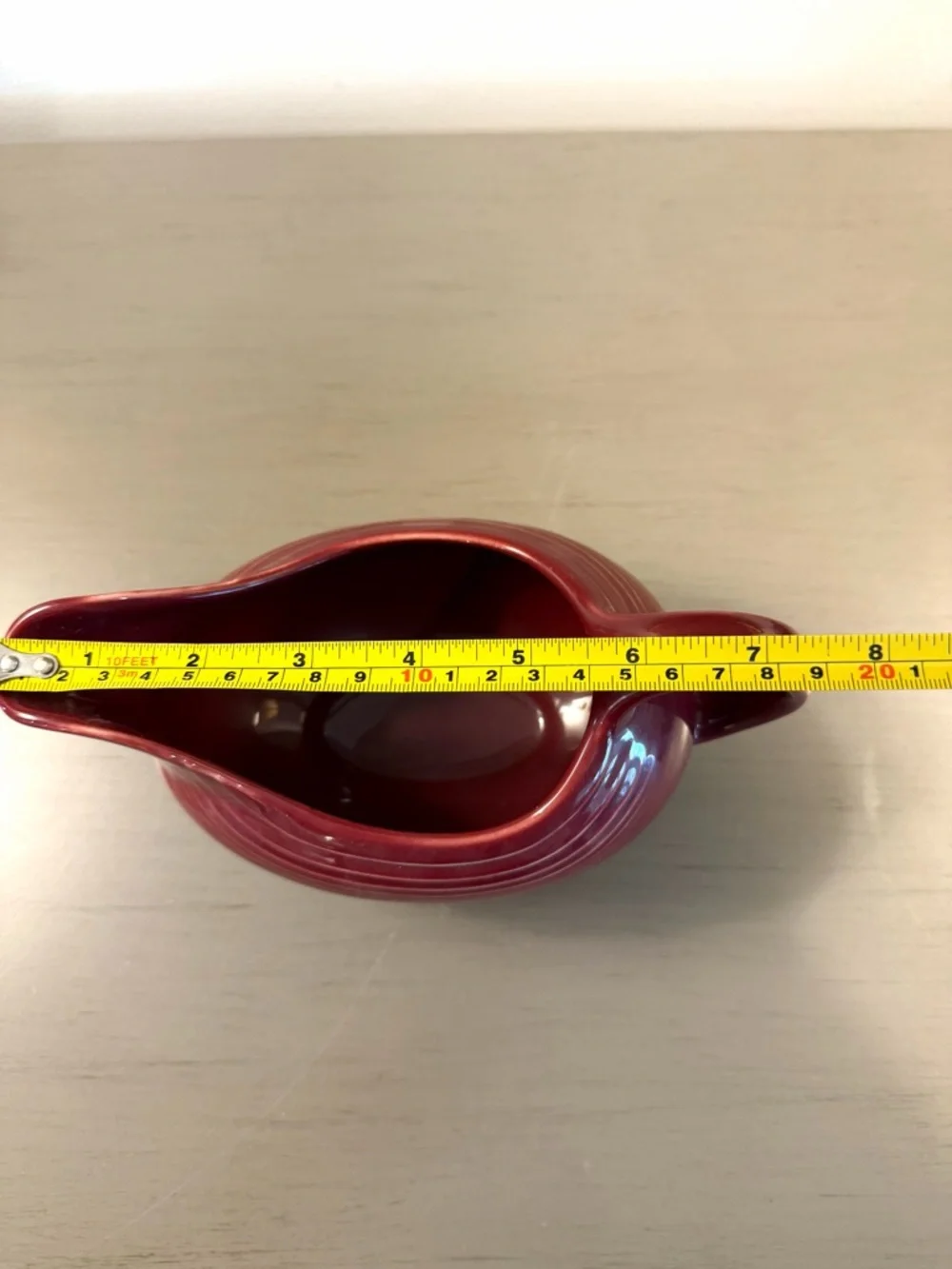 Homer Laughlin Fiesta Ware Gravy Boat Cinnabar Red Retired Color Sauce Server